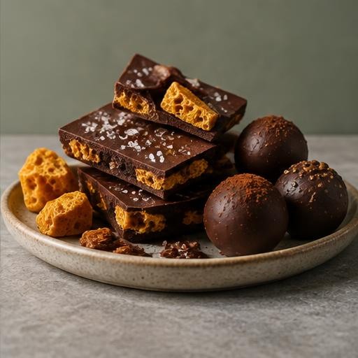Illustrative presentation of Honeycomb Chocolate Bark & Truffles
